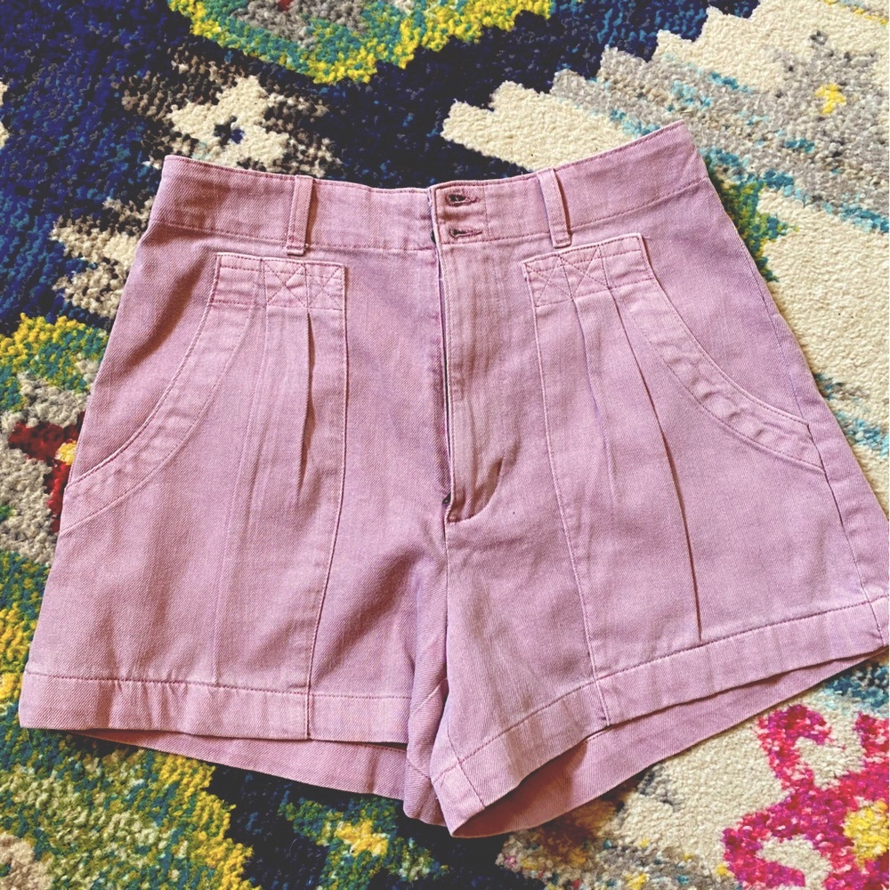 Orchid colored high waisted shorts